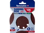 Šlifavimo diskas SPECIALIST+, su skylėmis, P36, 125 mm, 5 vnt.
