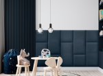 Sienų plokštė PUFFIN Mono Pk, spl. Navy Blue AK, 300x300x37 mm, dekoratyvinė, tekstilinė