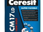 Plytelių klijai CERESIT CM17 LD SUPER FLEXIBLE Low Dust, C2 TE S1, vidaus ir išorės darbams, 25 kg