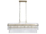 Pakabinamas šviestuvas SEARCHLIGHT Lara, E14, 8 x 60W, 230V, auksinis metalas su skaidriais stikliniais strypais, 980 x 220 x 400 mm, maksimalus aukštis 1500 mm, 11400-8GO