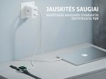Telefono ir nešiojamo kompiuterio įkroviklis SPONGE Charger C3, 65 W, USB-C ir USB-A, GaN TÜV sertifikatas