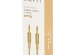 AUX audio laidas HAVIT DOT 66, 3.5mm jungtys, sustiprintas, 1 m, smėlio sp.
