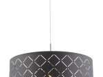 Pakabinamas šviestuvas GLOBO Kidal, E27, 1 x 60W, 230V, pilkai sidabrinė metalik tekstilė, 400 x 1400 mm, 15228H