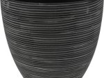 Keraminis lauko vazonas, juodos sp., 20 x 20 x 19 cm.