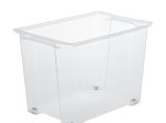 Daiktadėžė ROTHO Evo, 65 l, skaidri, su ratukais