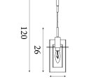 Pakabinamas šviestuvas SEARCHLIGHT Duo 3, E14, 1x60W, AXPxG 120x13x13 cm, bronzos sp., 2301CP