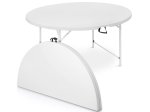 Apvalus sulankstomas lauko stalas HATIS, 122 x 74 cm, baltas