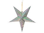 Kalėdinė dekoracija šviečianti žvaigždė FINNLUMOR, popierinė, su LED, 43 cm, sidabrinės sp., laido ilgis 30 cm