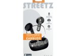Ausinės belaidės STREETZ T150-BLK, permatomos, juodos sp., 6612030