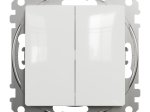 Jungiklis SCHNEIDER 10-1-Sdd111105, SEDNA Design, 2 klavišų, įleidžiamas, baltos spalvos, 10A 250V