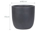 Keraminis lauko vazonas Ombra V, tamsiai pilkos sp., 80,5 x 80,5 x 77,5 cm.