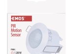 Judesio jutiklis EMOS G1160, įmontuojamas, IP20, 360 laispsnių, 6 m, 1200 W, 230 V, 10 s - 15 min., PIR jutiklis, baltos sp., 70 x 75 mm