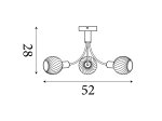 Pakabinamas šviestuvas SEARCHLIGHT Nova, E14, 3 x 40W, 230V, 520 x 520 x 280 mm, 54713-3BK