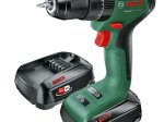 Akumuliatorinis smūg. gręžtuvas BOSCH Green Universal Impact, 18V-60, 2 x 2 Ah, maks. sukimo momentas 60 Nm, bešepetėlis variklis, 13 mm metalinis griebtuvas, svoris 1,3kg