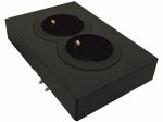 Kištukinis lizdas TOPE Bora, 2 vietų, įleidžiamas, juodos sp., su įžeminimu, 16 A, 250 V, 500900039