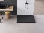 Dušo padėklas HARMONY Laut Rock HAR-0129, 90 x 120 x 4,5 cm, akrilinis, juodas, stačiakampis, natūralaus akmens imitacija