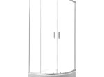 Dušo kabina HARMONY Ethereal Har-0030, 90 x 90 x 201 cm,  R-55, pusapvalė, skaidrus stiklas 5 mm, su žemu padėklu, sifonu