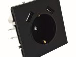 Kištukinis lizdas TOPE Bora, 1 vietos + USB-A + USB-C, įleidžiamas, juodo ssp., su įžeminimu, 500900037