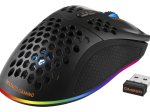 Belaidė žaidimų pelė DELTACO GAMING DM220, 70g svorio, RGB, SPCP6651, 400-6400 DPI, 1000 Hz, juodos sp., GAM-120