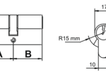 Spynos cilindras LOB/ASSA ABLOY Hektor, 30 x 30 mm, 5 raktai, cromo sp.