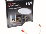 Montuojamas šviestuvas panelė TOPE Ronda Ik08, įleidžiama, LED 11W, 3000K, IP65, 800 lm, pjaunama skylė 105 mm, be rėmelio, apvali, baltos sp., 125x25 mm, 6003000033