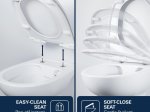 Klozeto komplektas GROHE SOLIDO 5-in-1 BAU CERAMIC: rėmas GROHE Rapid SL, klozetas Grohe Bau Ceramic, mygtukas Grohe Even, chromo sp., laikikliai ir garso izoliacijos tarpinė, 112957SH00