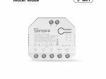 Išmanusis jungiklis SONOFF Dual R3 Lite, 100-240VAC, max 3300W, Wi-Fi, valdomas programėle, išorinis jungiklio valdymas tiek variklio, tiek jungiklio režimu.