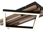 Pakabinamas LED šviestuvas GLOBO Obrien, 19W, 3000K, 230V, 1020lm, MDF tamsus medis, atminties funkcija, 330 x 310 x 75 mm
