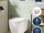 Klozeto komplektas GROHE START ROUND, komplekte rėmas Solido 5in1 113 cm, pakabinamas klozetas, be nuplovimo lanko, tvirtinimai, matinis juodas mygtukas Even, 3/6L, 103847SH00