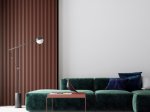 MDF sienų lentjuostė PUFFIN, spl. terracote/black, 2650x245x22 mm, akustinė, dekoratyvinė