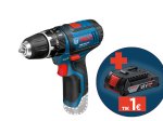 Akumuliatorinis suktuvas BOSCH Professional GSB, 12V-15, SOLO, sukimo momentas 15-30 Nm, 10 mm griebtuvas, 06019B6901, be akumuliatoriaus ir kroviklio