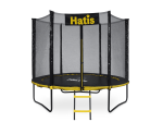 Batutas HATIS, juodomis kojomis su kopėtėlėm ir apsauginiu tinklu, skersmuo 2,44 m, apkrova iki 100kg