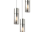 Pakabinamas šviestuvas GLOBO Annika, E27, 3 x 25W, 230V, matinio nikelio sp. metalas, stiklas, tekstilinis juodai baltas kabelis, 300 x 1500 mm, 21000-3HN