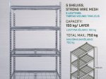 Sandėliavimo lentyna HERVIN EQUIPMENT, 5 lentynos, cinkuota, su grotelėmis, 750 kg, 1830 x 400 x 900 mm, TC-080H