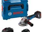 Akumuliatorinis kampinis šlifuoklis BOSCH Professional GWS, 18V-10 SC (2x ProCORE18V 5.5Ah), 18V, 125 mm, lagaminas, 06019G340E