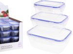 Maisto saugojimo dėžučių rinkinys, 3 vnt., plastikas, įvairių dydžių
