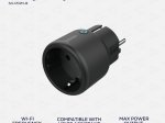 Išmanusis kištukinis lizdas DELTACO Smart Home Sh-P01M-B, WiFi, valdomas su programėle, turi laikmačio funkciją, LED indikatorius, su įž., 2,4 GHz, 10A, 220-240V, juodos sp.