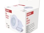 Judesio jutiklis EMOS G1160, įmontuojamas, IP20, 360 laispsnių, 6 m, 1200 W, 230 V, 10 s - 15 min., PIR jutiklis, baltos sp., 70 x 75 mm
