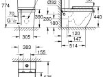 Klozetas GROHE Euro Ceramic, pastatomas, dvigubas nuleidimas 3/6 l, be nuplovimo lanko, įvadas iš apačios, su lėtai nusileidžiančiu dangčiu, 39462000