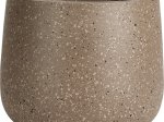 Lauko vazonas, rudos sp., taškuotas, 16 x 16 x 12 cm.