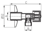 Kampinis rutulinis ventilis FERRO Z1234K, 1/2"x 3/4", Z1234K