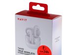 Įkraunamos belaidės ausinės HAVIT DOT 931,  veikimo laikas 6 val.,  triukšmo slopinimas,  baltos sp.