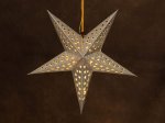 Kalėdinė dekoracija šviečianti žvaigždė FINNLUMOR, popierinė, su LED, 43 cm, sidabrinės sp., laido ilgis 30 cm