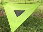 Hamakas, trikampio formos, iš nailono, spl. žalia, matmenys 2800x2800x2800 mm, RF-J07