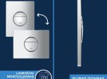 Klozeto komplektas GROHE START ROUND CERAMIC SOLIDO 5in1, kompl. potinkinis rėmas, klozetas, lėtai nusileidžiantis, lengvai nuimamas dangtis, "Sail" mygtukas, garso izoliacijos tarpinė.