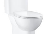 Klozetas GROHE BAU CERAMIC, pastatomas, tyliai nusileidžiantis dangtis su lengvo nuėmimo f-ja, berėmis, horizontalus nubėgimas, įvadas karinis/dešninis, vandens nuleidimas 3/6 L, baltas, 39496000
