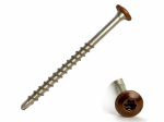 Terasiniai medsraigčiai FASTSHIFTER, 4,5 x 65 mm, plačia galvute, su grąžteliu, nerūd. plieno SS410, RAL8028, 100 vnt.