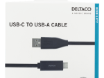USB-A-Type C laidas DELTACO Usbc-1004M, 1m, juodos sp.