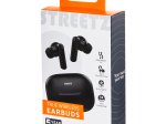 Įkraunamos belaidės ausinės STREETZ T120-BLK, juodos sp.