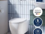 Klozeto komplektas GROHE START ROUND CERAMIC SOLIDO 5in1, kompl. potinkinis rėmas, klozetas, lėtai nusileidžiantis, lengvai nuimamas dangtis, "Sail" mygtukas, garso izoliacijos tarpinė.